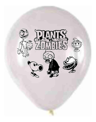 Bexiga - Balão  Plants Vs Zombies Transparente 25 Unidades