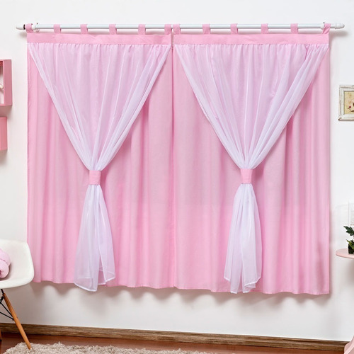 Cortina Infantil Para Quarto De Bebe Cor Rosa