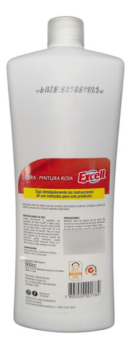 Cera Para Piso Pintura Roja Autobrillante Excell 900cc