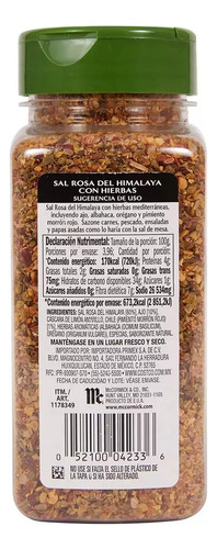 Mccormick Sal Rosa Del Himalaya Con Hierbas 396 G
