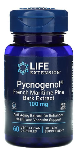 Life Extension Pycnogenol Corteza De Pino Marítimo 60cap Sfn Sabor Sin sabor