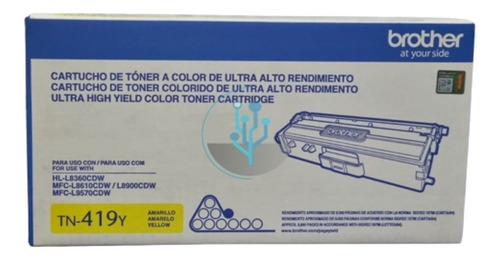 Toner Brother Tn419 Color Amarillo Original 8360 L8610 L8900