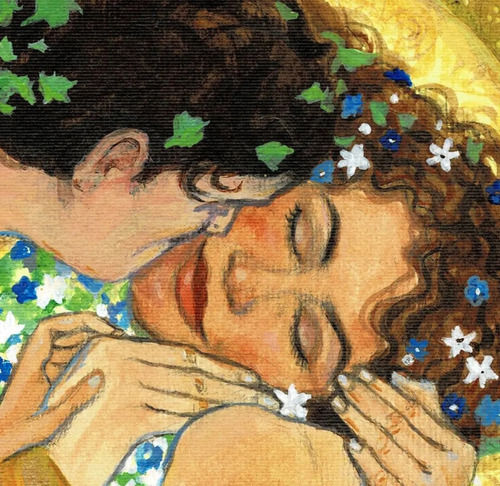 Cuadro Original Arte El Beso Hombre Araña Spiderman Klimt