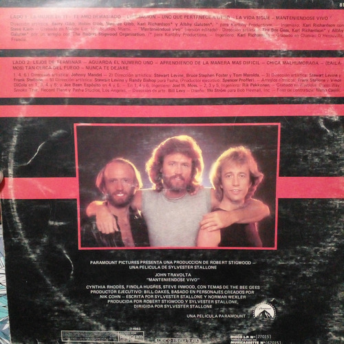 Bee Gees - Staying Alive Vinilo Gatefold 1983 Rso Imoecable Estándar