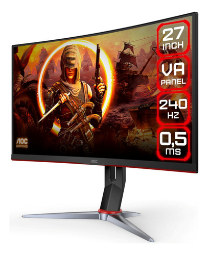 Monitor Gamer Aoc C27g2z 27 Curvo 240hz 0.5ms W-led 2x Hdm