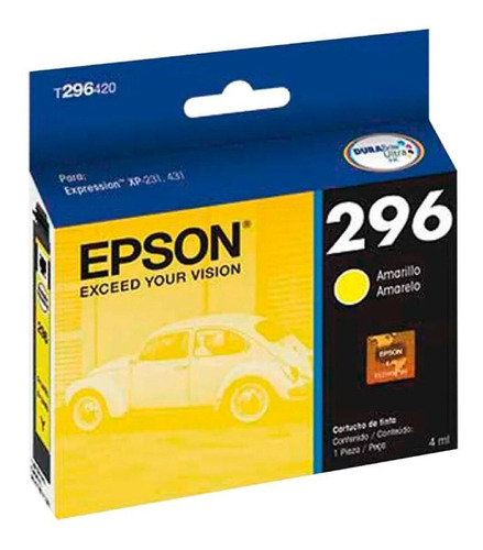 Imagen 1 de 1 de Cartucho Epson T296 Color Original Xp231 Xp431 296 Cada Uno