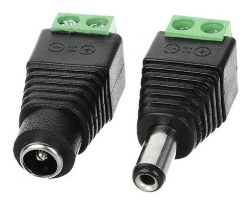 Conector Corriente Plug 2.1 Hembra Y Macho Un Par Para Cctv