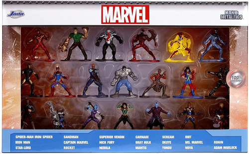 Pack 20 Mini Figuras Nano Metalfigs Marvel Die Cast Jada
