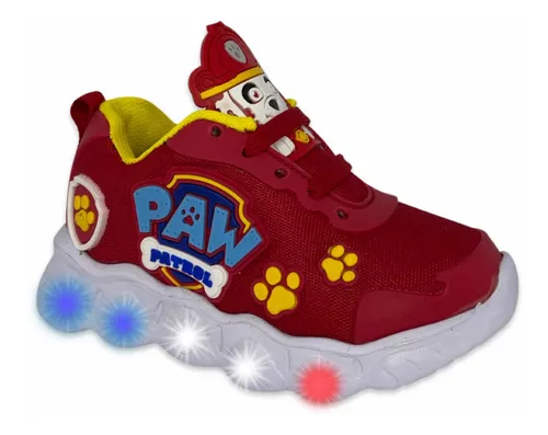 Tenis Niño Paw Patrol Led Rojo