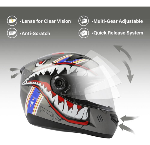 Casco Infantil Slmoto De Motocross - Boca De Tiburón