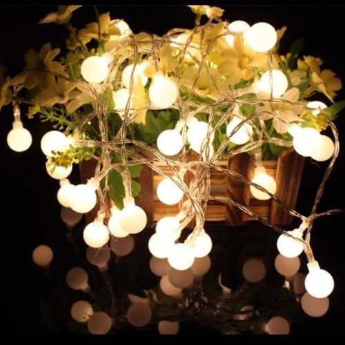 Imagen 3 de 10 de Bolitas Led Decoracion Retro Navidad Guirnalda 5 Mts Calido