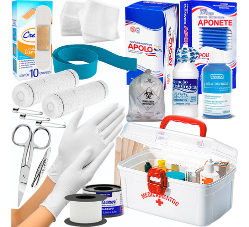 Kit Primeiros Socorros Com Maleta Para Emergência Completo