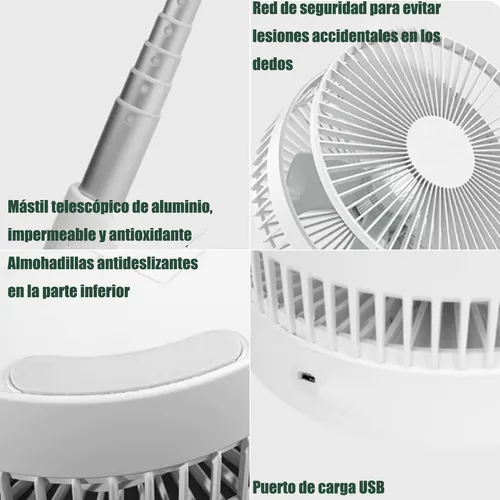 Turbo Ventilador De Pedestal Silencioso 3 En 1 Plegable