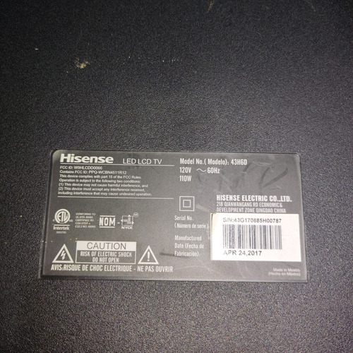 Tarjeta Main Hisense 43h6d (Usado)