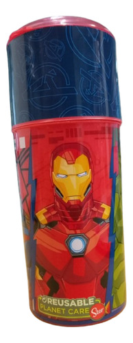 Super Promo Iron Man Tupper Cubiertos Vaso Taza E Individual