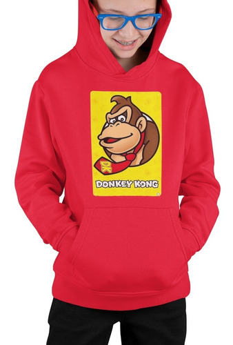 Poleron Infantil Mario Bros Game Donkey Kong Estampado Unisex Niños Algodon