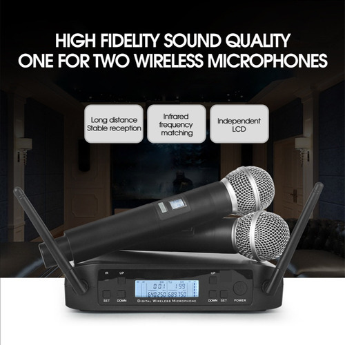 Microfone Duplo Sem Fio Shure Beta 87a Para Igrejas/shows Cor Preto