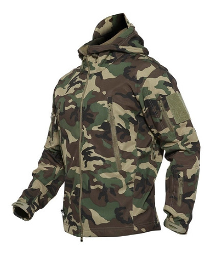 Chaqueta Softshell Impermeable Camuflaje Woodland