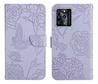 Butterfly Peony Leather Case For Zte Blade V30