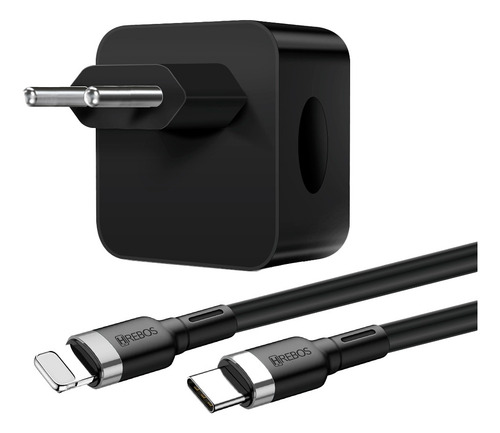 Carregador 40w Pd Usb-c Para iPhone 11 12 13 14 Pro Max Plus Cor Preto