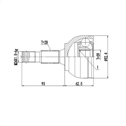 Junta Homocinetica Jumpy/ Expert 1.6 16v 2018 (28x39 Junta Homocinetica Jumpy/ Expert 1.6 16v 2018 (28x39