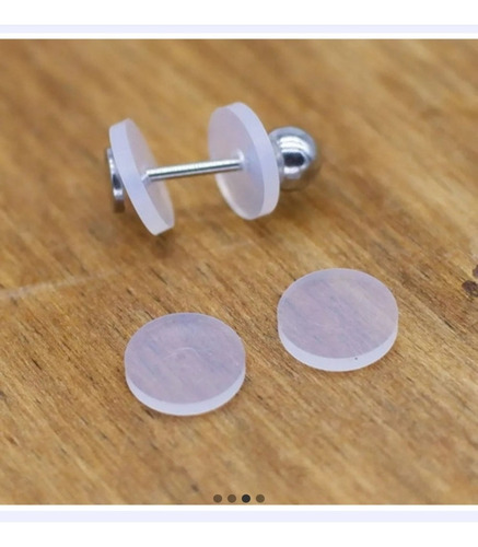 Imagen 2 de 3 de Discos Silicona Aros / Piercing Queloides / Pack X 50 / 9 Mm