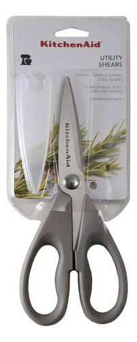 Tesoura Uso Geral Azul Cozinha Manual Aço Inox Kitchenaid Cor Cinza