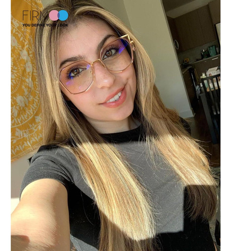 Gafas De Luz Azul Firmoo Ojo De Gato Uv400 Rosa Dorado