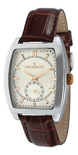 Reloj De Dos Tonos Para Hombre Peugeot 2027 Con Correa De Cu