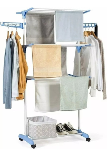 Tendedero Plegable De Ropa Retráctil Rack Portátil Color Mul