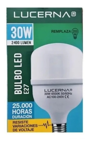 Bombillo Bulbo Lucerna E-27 Led 30w Luz Blanca 25.000 Hora 