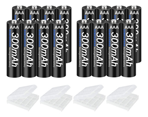 Tenbery Baterias Recargables Aaa 300mah 1.2v, Paquete De 16