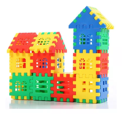 Blocos De Montar Infantil Brinquedo Educativo 96 Peças - Casa Mix