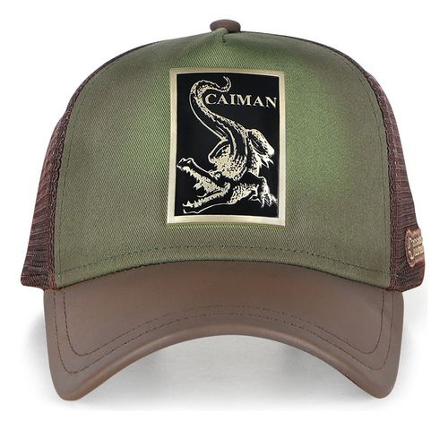 Gorra Snapback Para Caballero Cuadra Placa Verde Caiman
