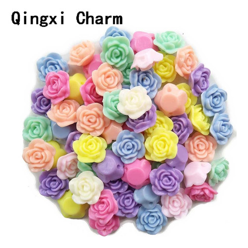 Qingxi Charm Mixed Lots Acrílico Rose Bead Button Diy Beadi