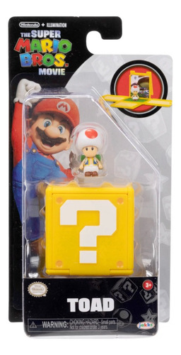 Super Mario Bros Pelicula Figura Toad Con Block De Pregunta