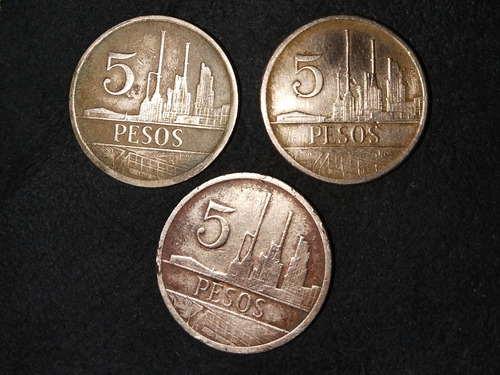Monedas 5 Pesos Años 1981, 1985, 1988