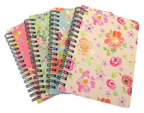 4 Pack A6 Revista De Cuaderno En Espiral, Redondeado Vx4nr