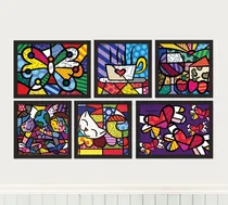 Comprar Combo Cuadros Britto 30x30(x4) + 40x30(x2) - Marco Y Vidrio