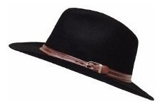 Sombrero Negro Paño Con Hebilla