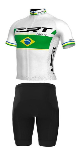 Conjunto Ciclismo Camisa Ert Elite Campeão Br + Bermuda Ert