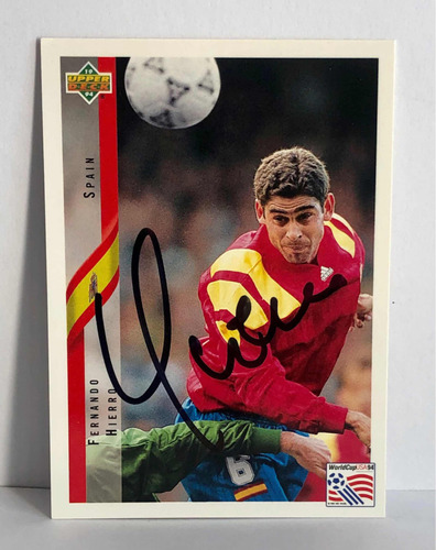 Fútbol Fernando Hierro Tarjeta Autografo 191 España