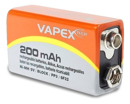 Pila Bateria Nickel Metal Recargable Vapex 9v 200 Mah Tester