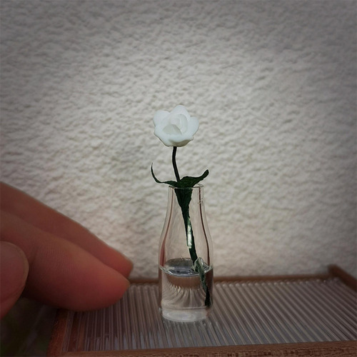 Tiny Houses Flor Y Jarrón, Casa De Muñecas, Mini Modelo De
