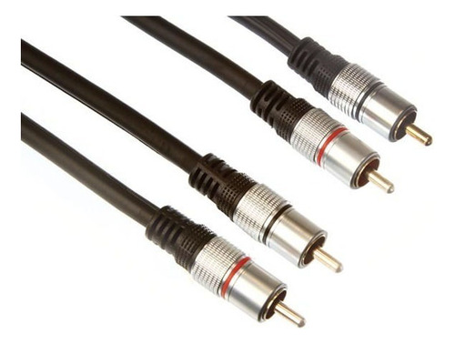 Cable 2 Rca A 2 Rca 6 Metros Profesional Conector Metalico