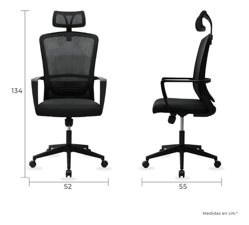 Silla Ejecutiva Mundo In 249a Respaldo Tipo Mesh Cabecera Color Negro