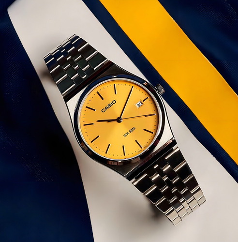 Reloj Hombre Casio Mtp-b145d Acero Inox Amarillo