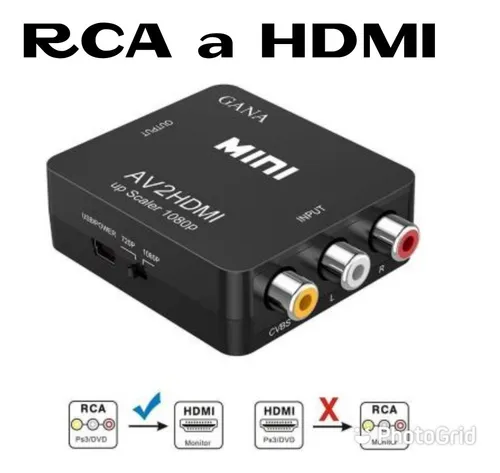 Convertidor Rca A Hdmi Av2 A Hdmi Av2hdmi Adaptador