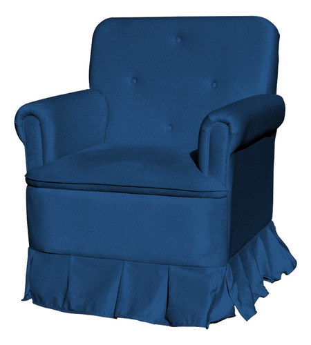 Poltrona Laura Para Quarto Amamentação Com Balanço Suede Cor Azul-marinho