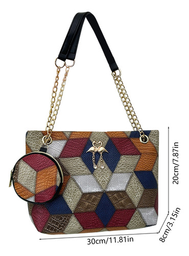 Set De 2 Piezas A La Moda Con Bloques De Colores Para Mujer,